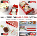 Silicone Freezer Tray with Lid Soup Freezer Container Molds with Steel - Image 6