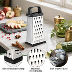 Cheese Grater, 8 IN Size 4-Sided Stainless Steel Grater, Food Shredder - Image 3