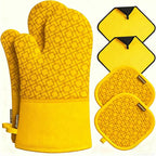 Oven Mitts and Pot Holders Sets 6pcs, Kitchen Oven Glove, High Heat Resistant by OvenMitts