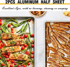 Commercial Quality Baking Sheet Pan Set, Natural Aluminum Cookie Sheet - Image 5