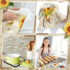 Fourluoo 10 Pcs Sunflower Kitchen Dish Towels Rugs Oven Mitts and Pot Holders - Image 6
