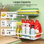 Kitstorack Under Sink Organizer, 2 Tier Under the Sink Storage, Slide out Pull - Image 3
