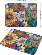 Boho Floral Dish Drying Mat for Kitchen Counter 18x24 Inch Super Absorbent - Image 2