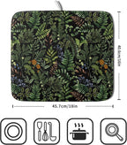 Black Sage Green Plant Dish Drying Mat - Image 2