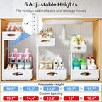Under Sink Organizer, 2 Pack 2 Tier Pull Out Under Cabinet Organizer Shelf - Image 6