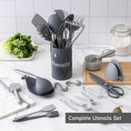 COOK WITH COLOR Silicone Cooking Utensils, Kitchen Utensil Set, Cooking Utensils - Image 3