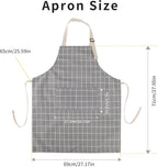 Tosewever 2 Pieces Cotton Linen Waterproof Bib Kitchen Apron - Image 3