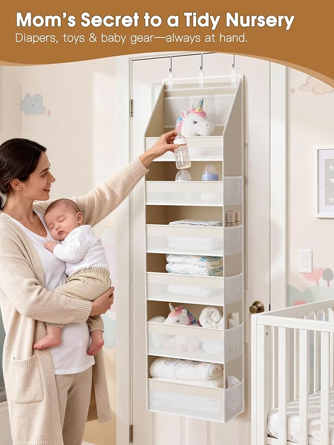 Criusia 2 Pack Over the Door Organizer, 6-Shelf Closet Hanging Storage - Image 3