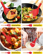Pack of 4 Silicone Cooking Utensils Set, Non Stick Solid Spatulas and Heat - Image 5