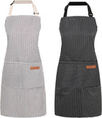 2 Pack Cooking Aprons Adjustable Bib Apron by Unknown