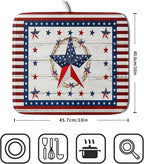 Giwawa Patriotic Stars Dish Drying Mat 4th of July America Star Wreath Dish - Image 2