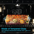 NUTRIUPS 5.7QT Rectangular Deep Glass Baking Dish, Large Glass Baking Pan - Image 4