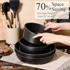CAROTE 19pcs Pots and Pans Non Stick, Cookware Sets Detachable Handle, - Image 4