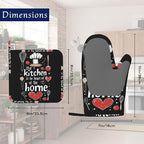 Funny Oven Mitts and Pot Holders Sets of 4 The Kitchen is The Heart of The Home - Image 2