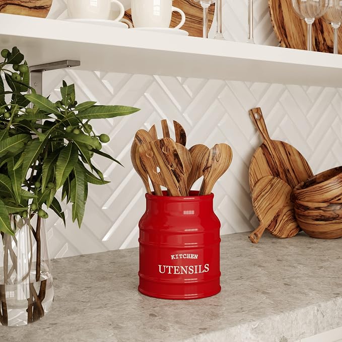 Barnyard Designs Ceramic Farmhouse Utensil Holder - Image 6