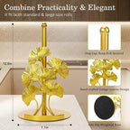 Vintage Gold Ginkgo Paper Towel Holder Countertop - Image 3