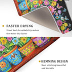 Vintage Flowers Dish Drying Mats Spring Floral Drying Matt Kitchen Counter 18x24 - Image 3
