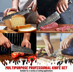 7-Piece Kitchen Knife Set with Magnetic Block - Image 7