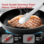Stainless Steel Tongs Set, Food Grade Stainless Steel Kitchen Tongs, Heat - Image 2