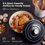 Zulay Kitchen 6.4 Quart Enameled Cast Iron Dutch Oven Pot - Image 6