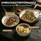 GOTHAM STEEL Hammered 20Pcs Ceramic Cookware Set Nonstick, Induction Pots and - Image 4