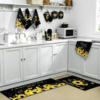Fourluoo 10 Pcs Sunflower Butterfly Kitchen Dish Towels Rugs Oven Mitts and Pot - Image 7