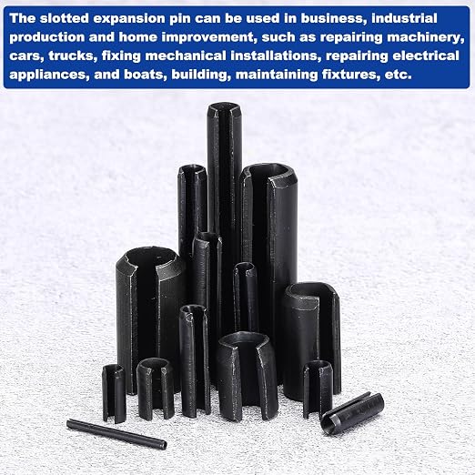 MECCANIXITY 60Pcs Slotted Split Roll Pins 3/10 Inch Dia. 3/5 Inch Length 65Mn - Image 5