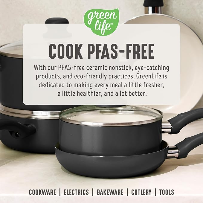 GreenLife 2-Piece Nonstick Frying Pan Set, 8” & 10” Skillets, Non-Toxic Ceramic - Image 8