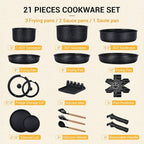 Ammeloo 21 Pcs Pots and Pans Set Non Stick, Ceramic Kitchen Cookware Set - Image 2
