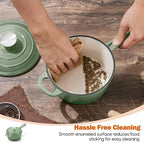 Homikit 1 Quart Saucepan with Lid, Enameled Cast Iron Small Sauce Pan Cooking - Image 7
