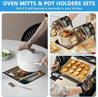 Highland Cow Sunflower Oven Mitts and Pot Holders Sets Heat Resistant 4Pcs - Image 6