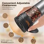 Electric Salt and Pepper Grinder Set, 2-Speed Setting, Stainless Steel - Image 4