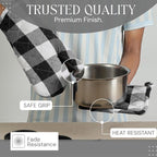 Oven Mitt & Pot Holder Buffalo Plaid Check 100% Cotton Heat Resistant Oven - Image 3