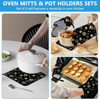 Gold Dog Paw Print Oven Mitts and Pot Holders Sets Heat Resistant 4Pcs - Image 6