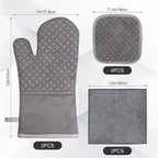 Oven Mitts and Pot Holders 8pcs Set, Cotton Oven Glove - Image 2
