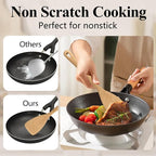 Wooden Spatula Set, 6 Pack Kitchen Wood Slotted Spoon Spatulas Turner Utensils - Image 3