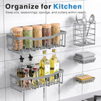 EUDELE 5-Pack Rustproof Stainless Steel Shower Caddy Set– No Drill Adhesive - Image 6