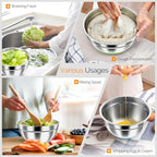HaWare Mixing Bowls, 24-Piece Stainless Steel Salad Serving Bowl - Image 6