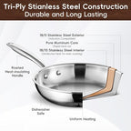 SuperCook Tri Ply Stainless Steel Cookware Set, 16-Piece Pots and Pans Set - Image 3
