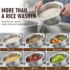 Palksky Rice Strainer & Rice Washing Bowl Stainless Steel - Image 7