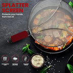 13" Grease Splatter Screen for Cooking | Stainless Steel Oil Splatter Guard and - Image 2
