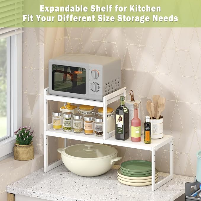 DOLALIKE Expandable Kitchen Countertop Organizer, Stackable Cabinet Shelf - Image 5