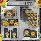 Fourluoo 10 Pcs Vintage Sunflower Kitchen Dish Towels Rugs Oven Mitts and Pot - Image 3