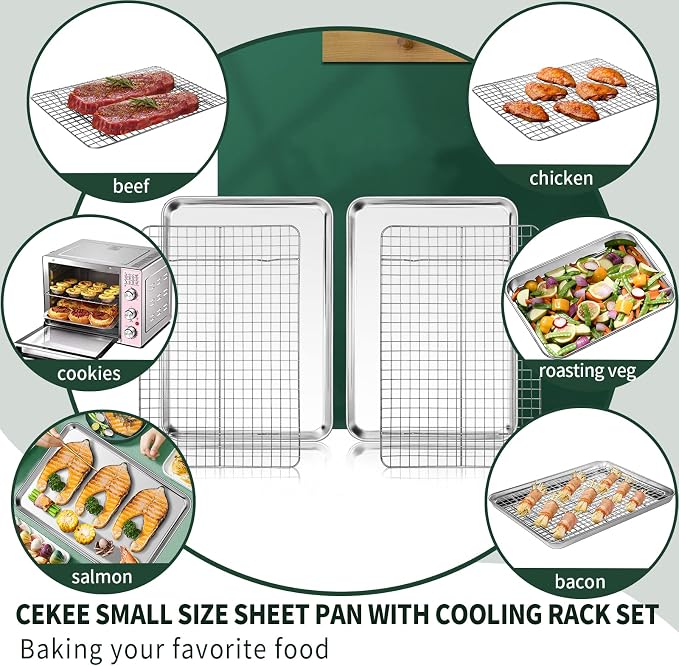 CEKEE 4 PCs Small Baking Sheet - Image 5