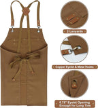 RUVANTI Work Aprons for Men, Oil & Water Repellent, PolyCotton Cross Back - Image 6