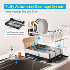 SUNLY 2 Tier Dish Drying Rack, Extra Large Dish Rack, 304 Stainless Steel - Image 4