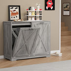 Double Tilt Out Trash Can Cabinet, Wooden Farmhouse Kitchen Garbage Bin - Image 8