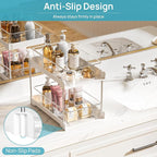 Vtopmart 2 Pack Bathroom Organizer, 2 Tier White Under Sink Organizers Vanity - Image 3