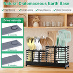 TomCare Utensil Holder with Water Absorbent Diatomite Stone 3 Removable - Image 2