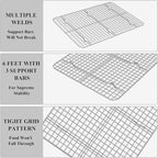 Baking Sheet with Cooling Rack Set, Deedro Stainless Steel Cookie Half Sheets - Image 4
